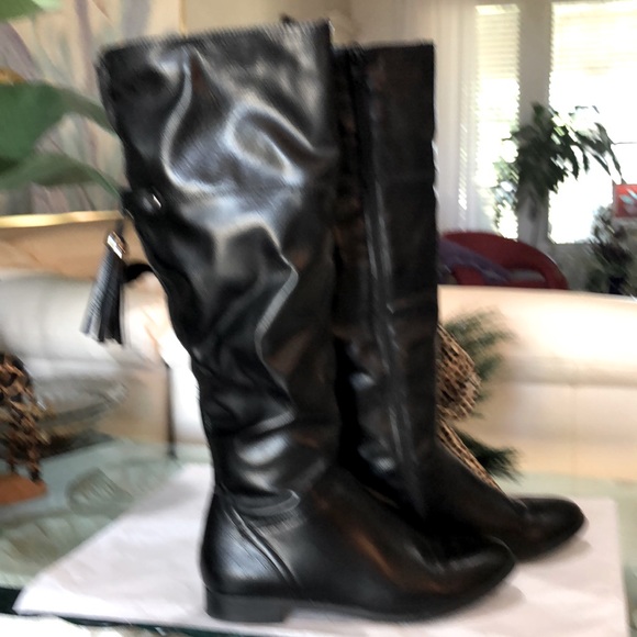 SZ 8.5 BLACK TO KNEE BOOTS EXCELLENT CONDITION - Picture 1 of 6